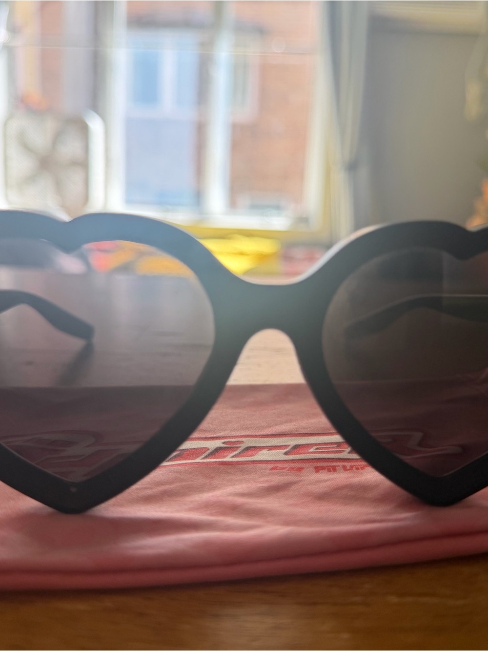 Blacking out Admirer Heart-Shaped Black Sunglasses - pit viper